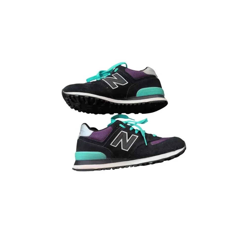 New Balance 574 Black/Teal/Purple Sneakers — Women’s Size 8 - Picture 3 of 6